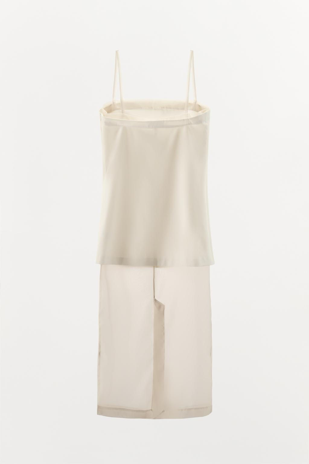 CONTRASTING ORGANZA MIDI DRESS - Zara фото 5