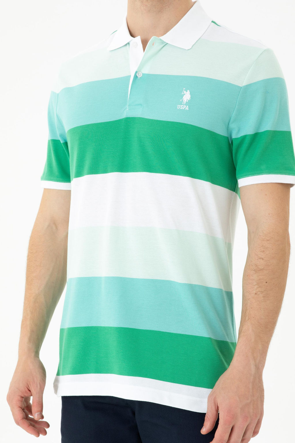 U. S. Polo Assn Мужская зеленая футболка с воротником-поло - U.s. polo assn фото 20