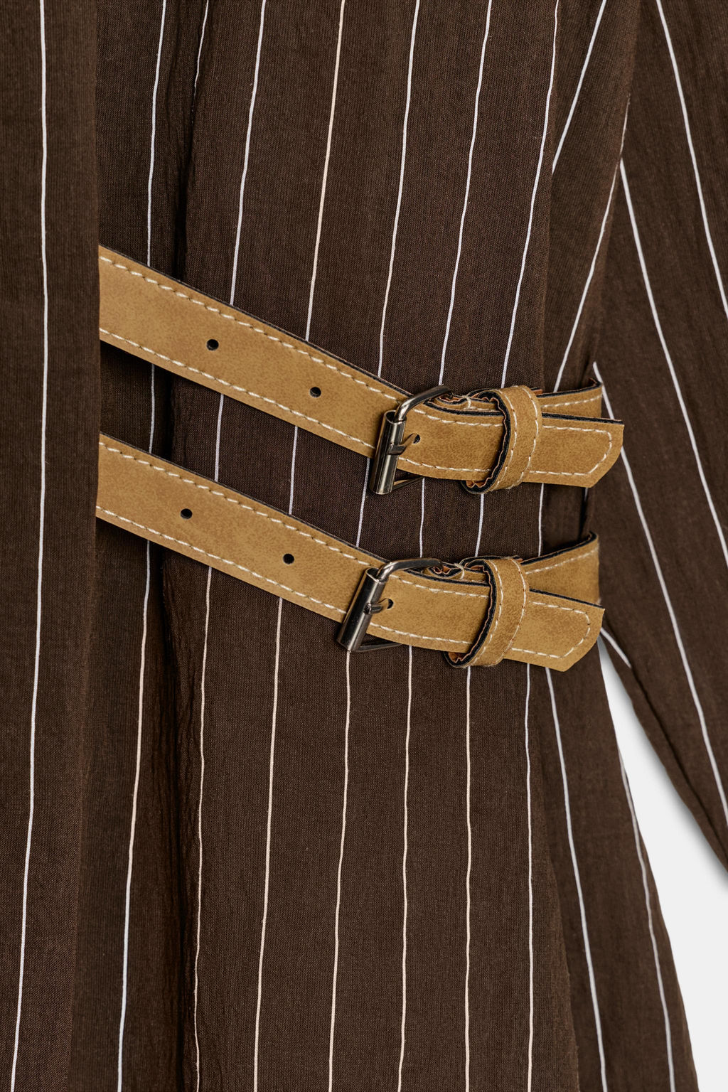STRIPED SHIRT WITH BUCKLES - Zara фото 9
