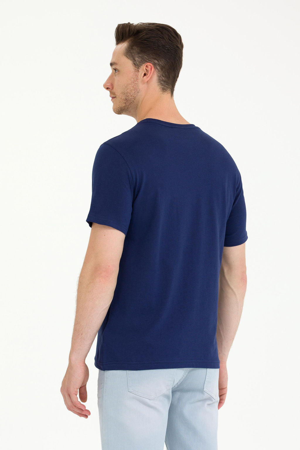 Erkek Lacivert Bisiklet Yaka Ti__rt