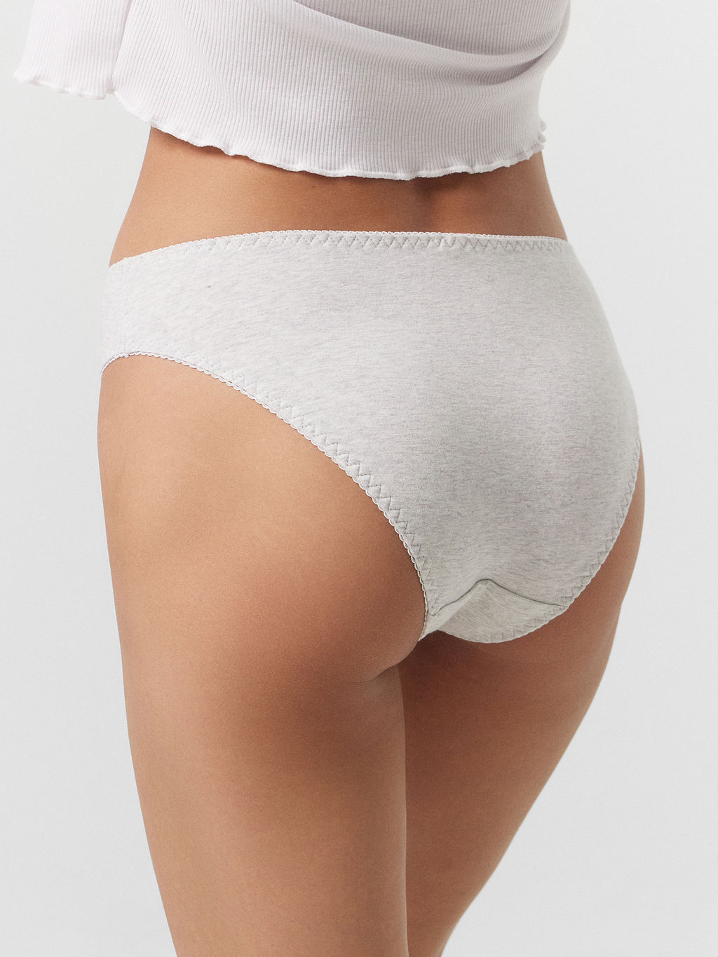 Цена за 2 штуки! ТРУСЫ ЖЕНСКИЕ серый меланж 4306-А 412674