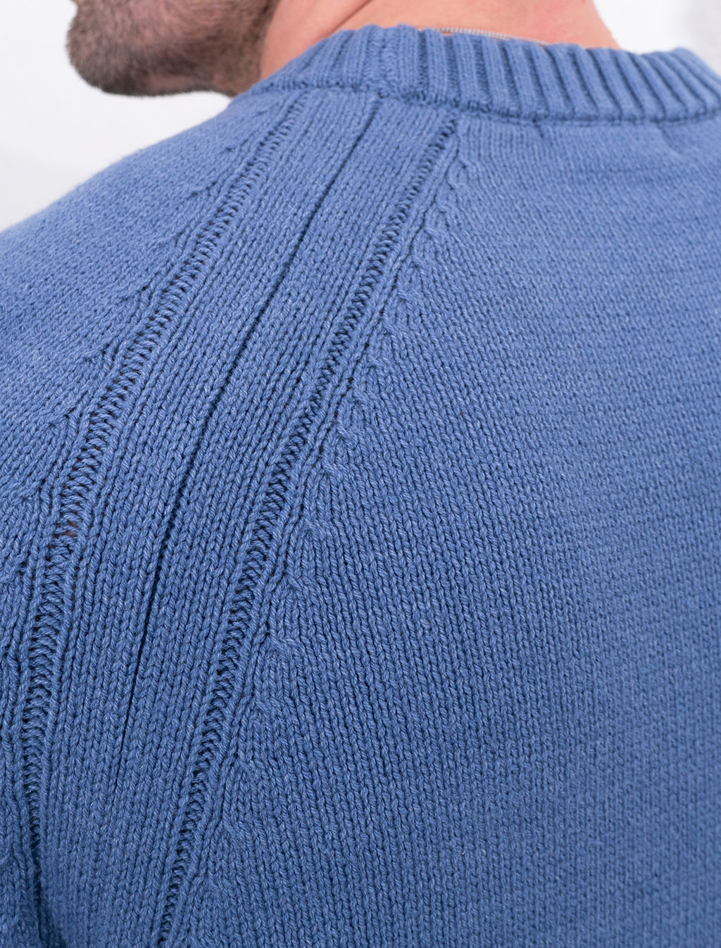 Джемпер Vilatte из хлопка с акрилом светло-синий  фото 3