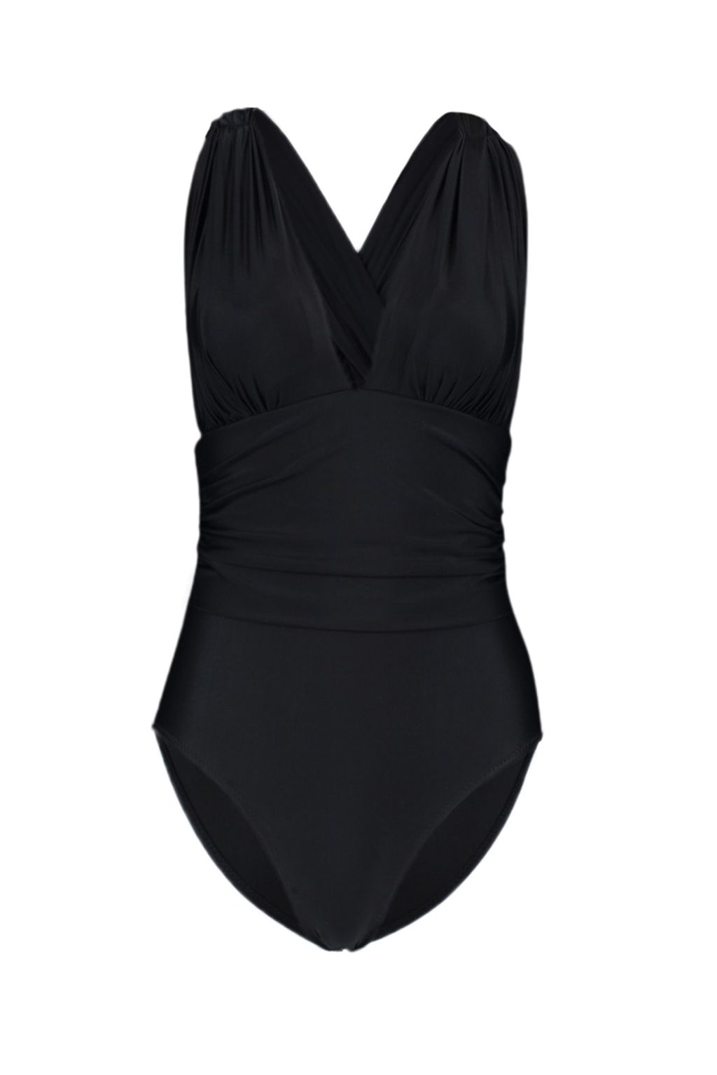 Siyah Dekolteli Drapeli Regular Core Mayo TBESS20MA0294