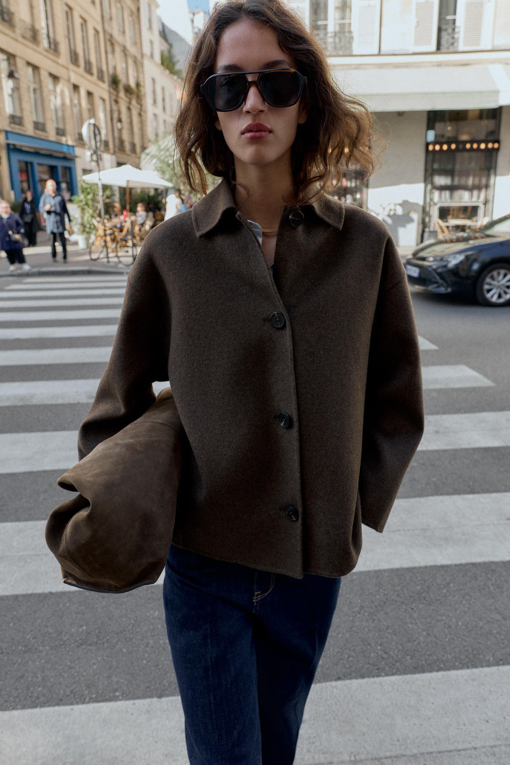 WOOL COAT WITH FAUX FUR COLLAR - Zara фото 6