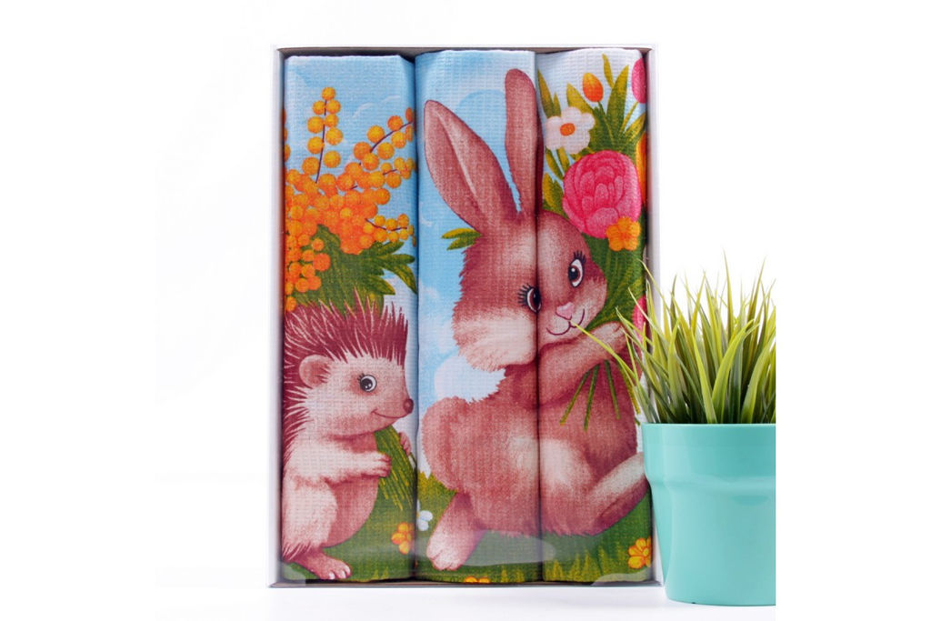 Набор вафельных полотенец Купон в коробке ВК 794 Тейково (29368-1) 3 шт.