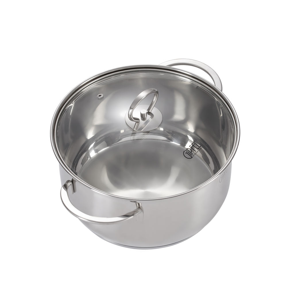 2319 GIPFEL Кастрюля SOFIA 24х13см/5 л, со стеклянной крышкой, с индукционным капсульным дном. Материал: нерж. сталь 18/10. Толщина: 0,5мм  фото 3