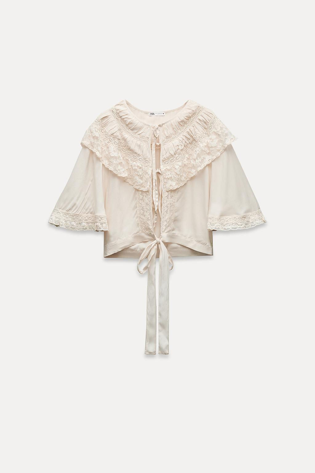 RUFFLED LACE CAPE - Zara фото 4