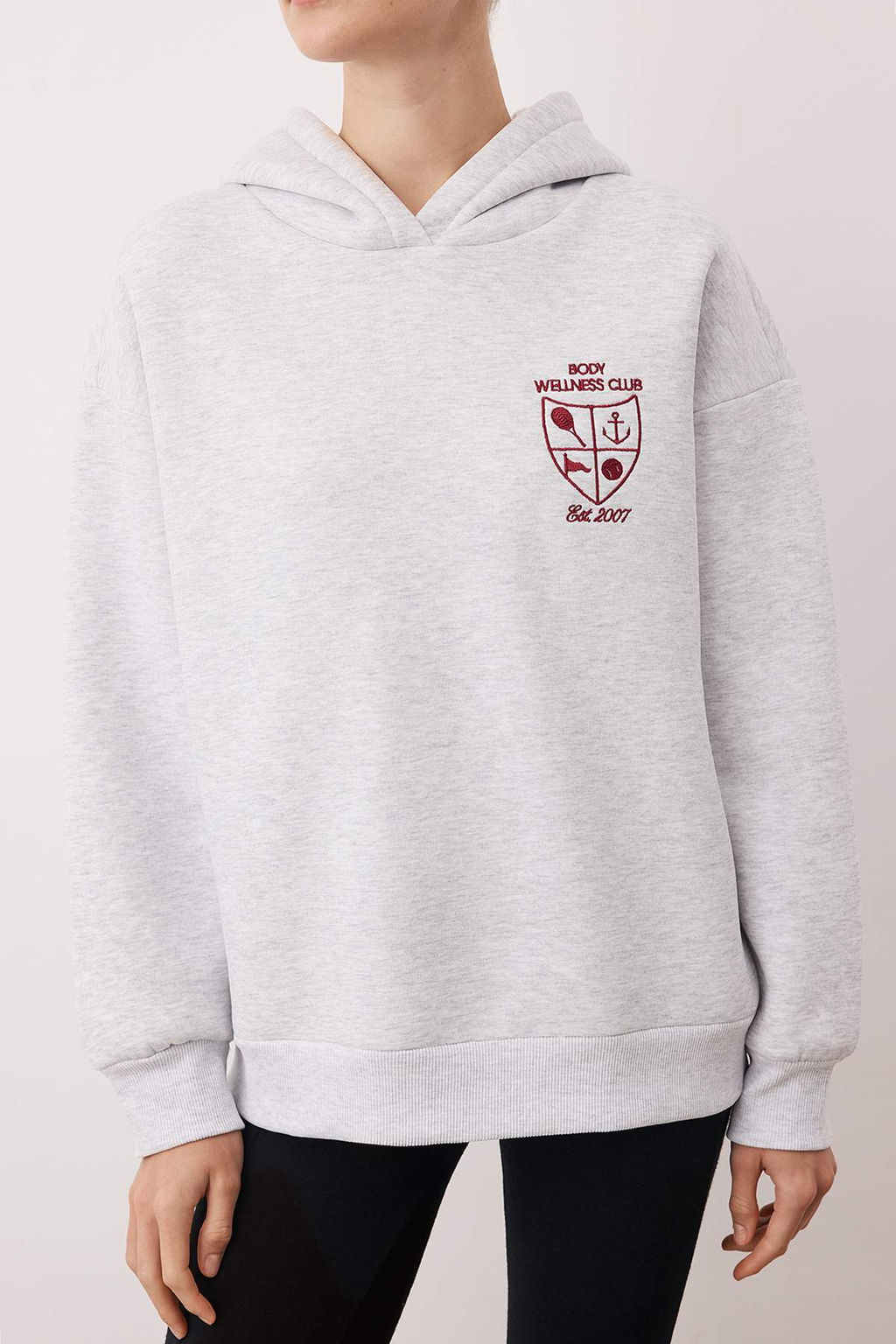 Kar Melanj Nak?sl? Oversize/Genis Kal?p Kal?n Ici Polarl? Orme Sweatshirt TWOAW26SW00181 - Trendyolmilla фото 4