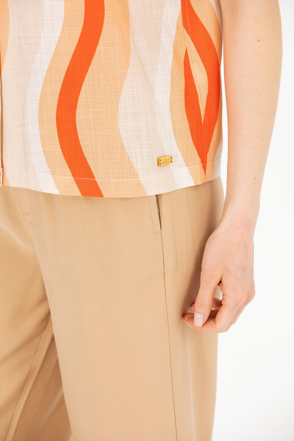 Женская красная рубашка с коротким рукавом - U.s. polo assn фото 7