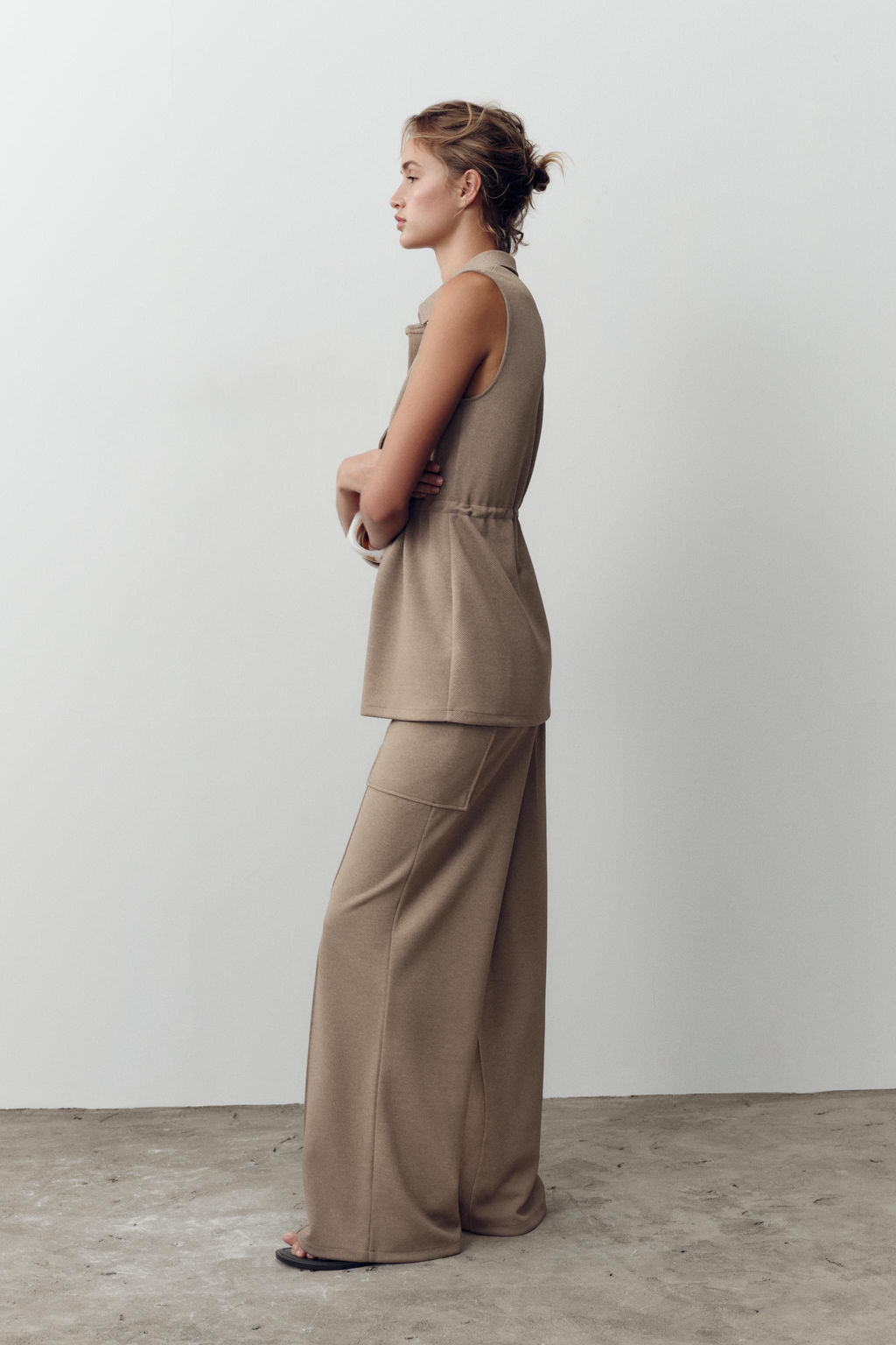 BUTTONED TWILL WAISTCOAT - Zara фото 3