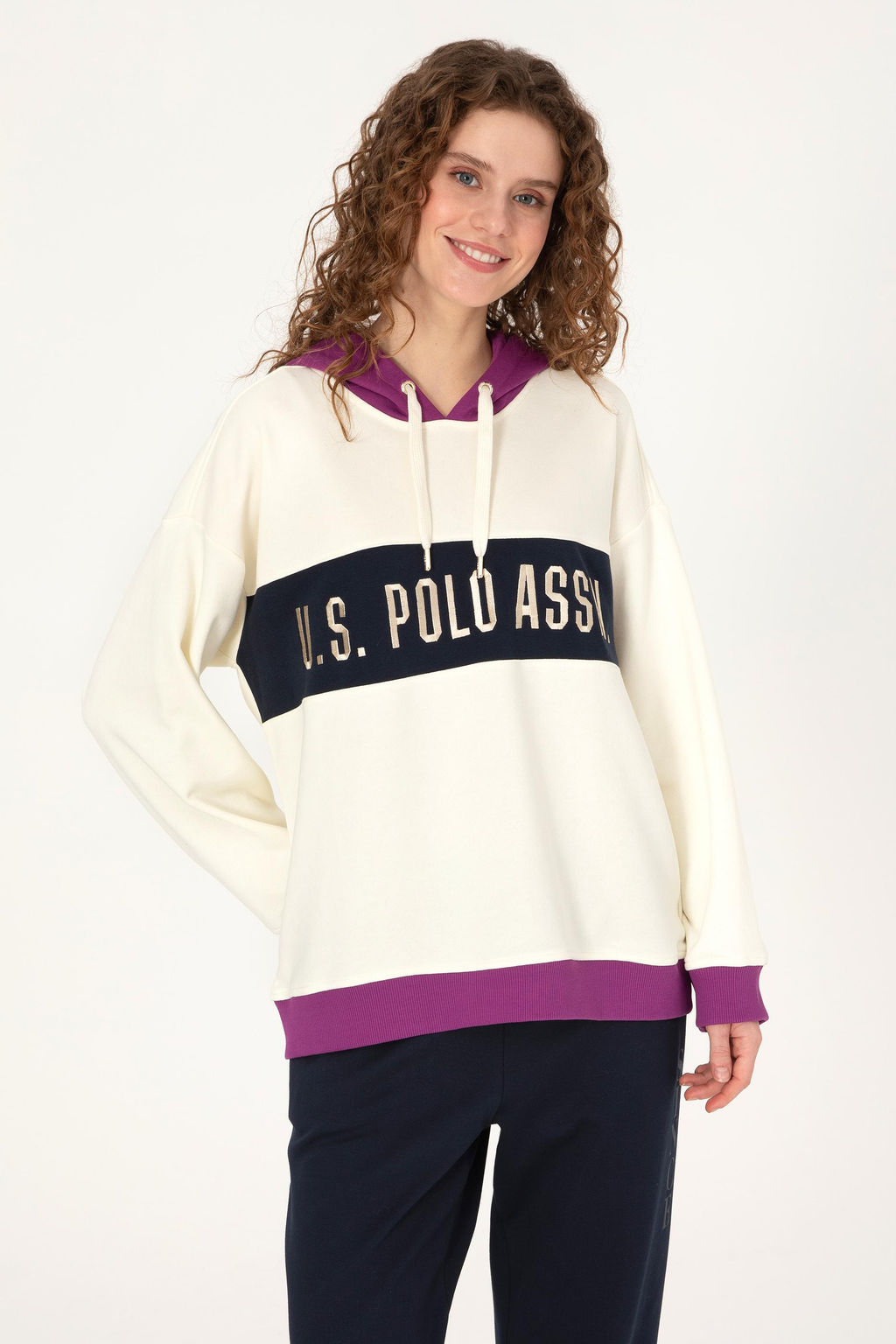 Kad_n Krem Sweatshirt - U.s. polo assn фото 3