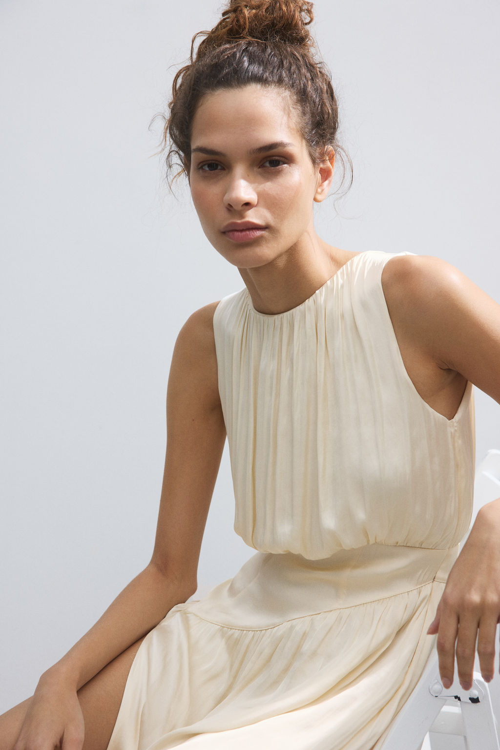 Vestido fruncido de sat?n - H&m фото 4