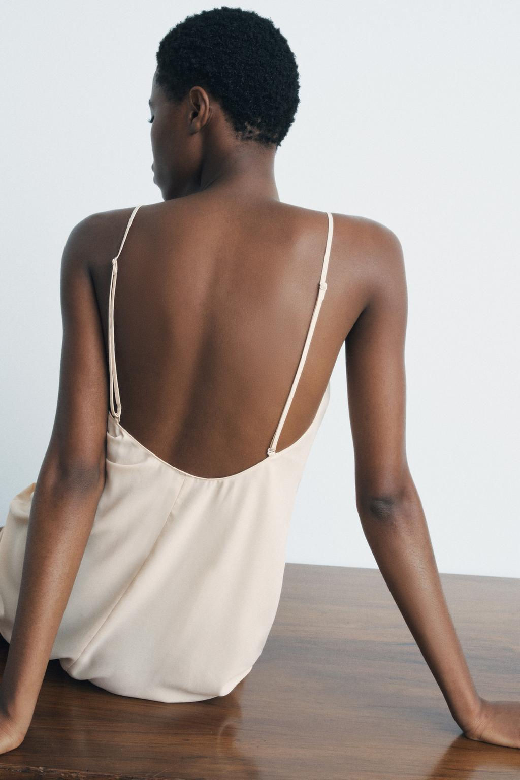 LONG SLIP DRESS WITH MULTI-POSITION STRAPS - Zara фото 10