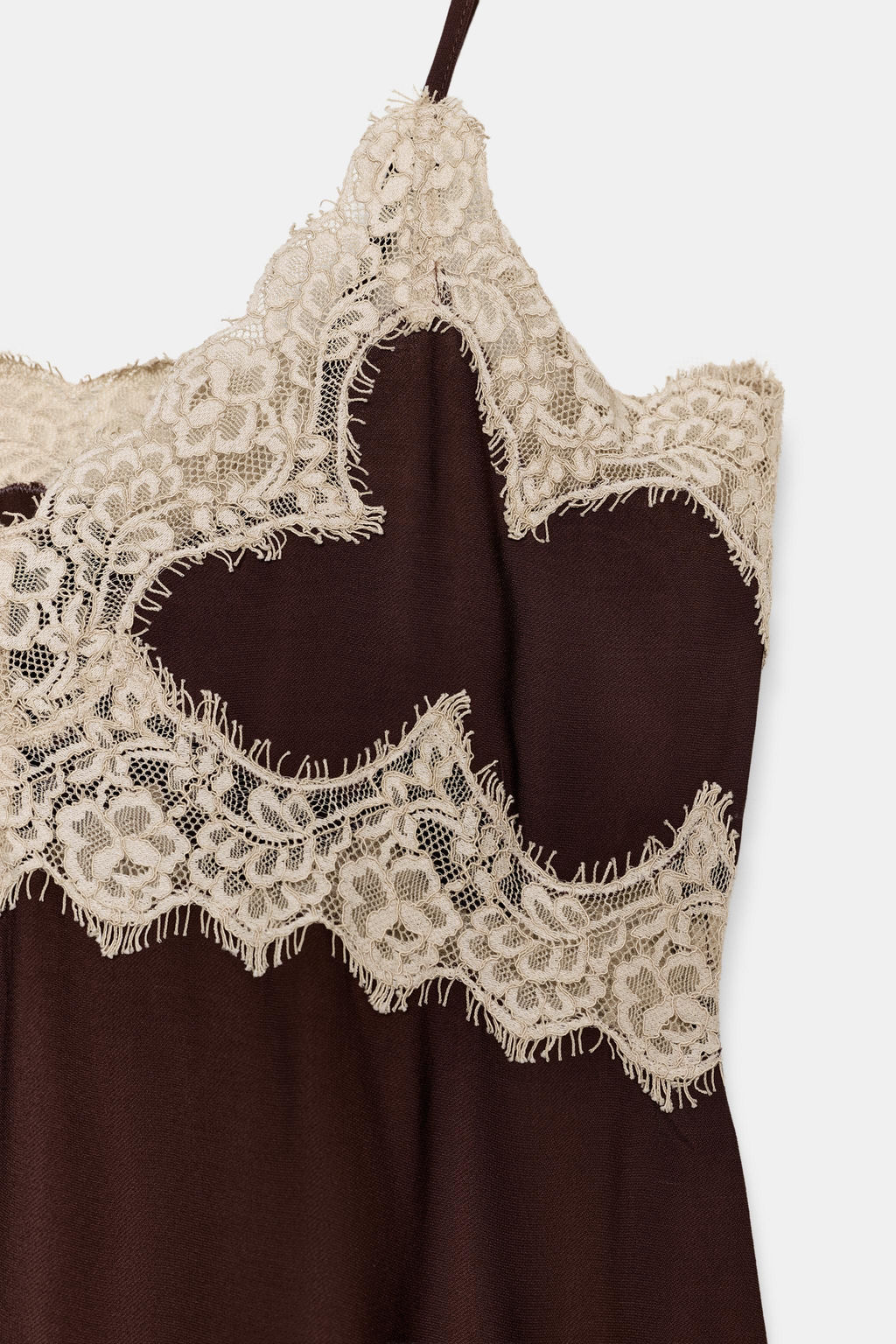 TOP LENCERO ENCAJE ZW COLLECTION / Marr?n - Zara фото 9