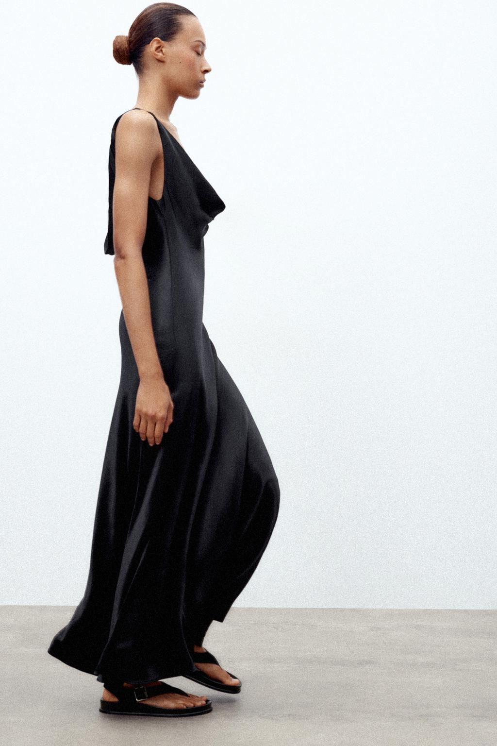 ZW COLLECTION LONG SATIN DRESS - Zara фото 28