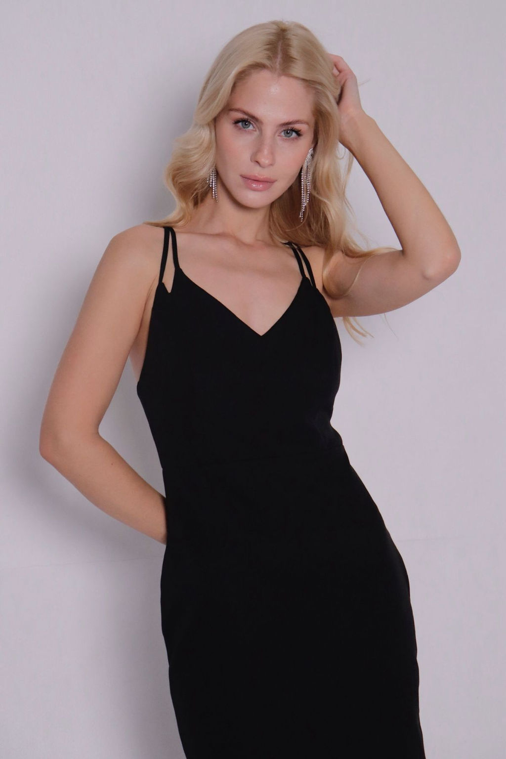 Платье чёрное на тонких бретелях - Martichelli фото 12