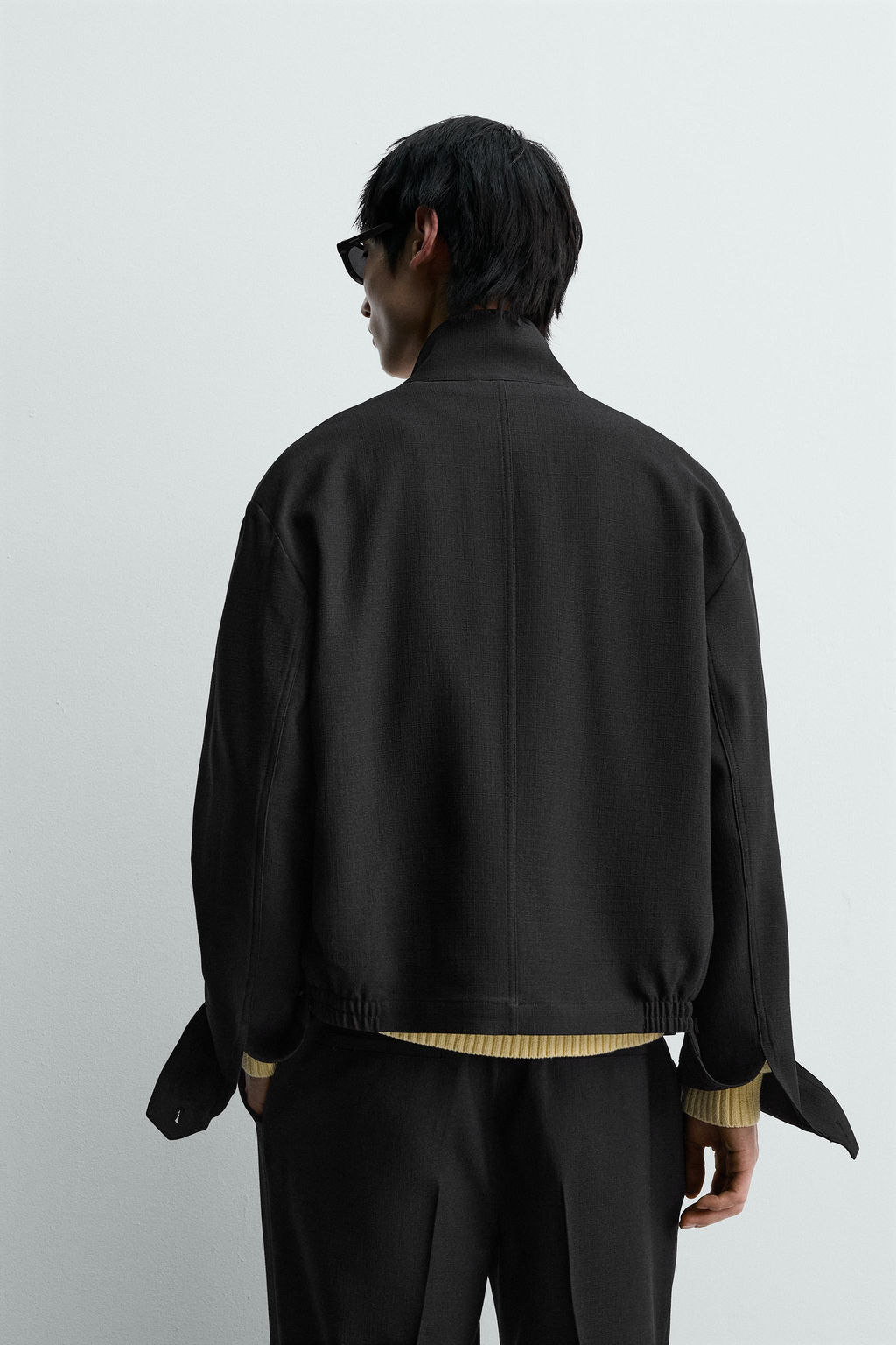 CAZADORA RELAXED FIT ESTRUCTURA / Negro - Zara фото 3