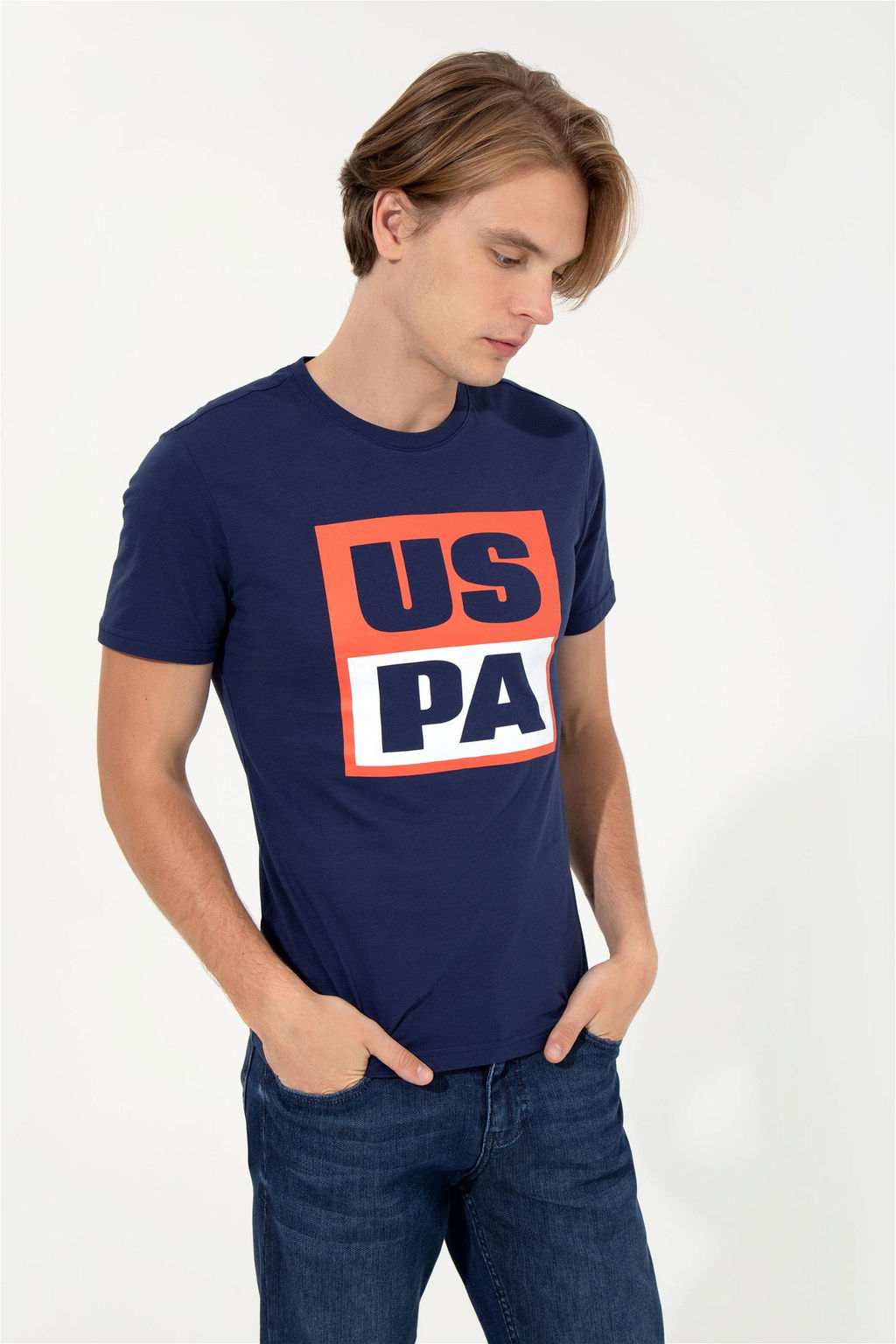 U. S. Polo Assn Мужская темно-синяя футболка с круглым вырезом - U.s. polo assn фото 9