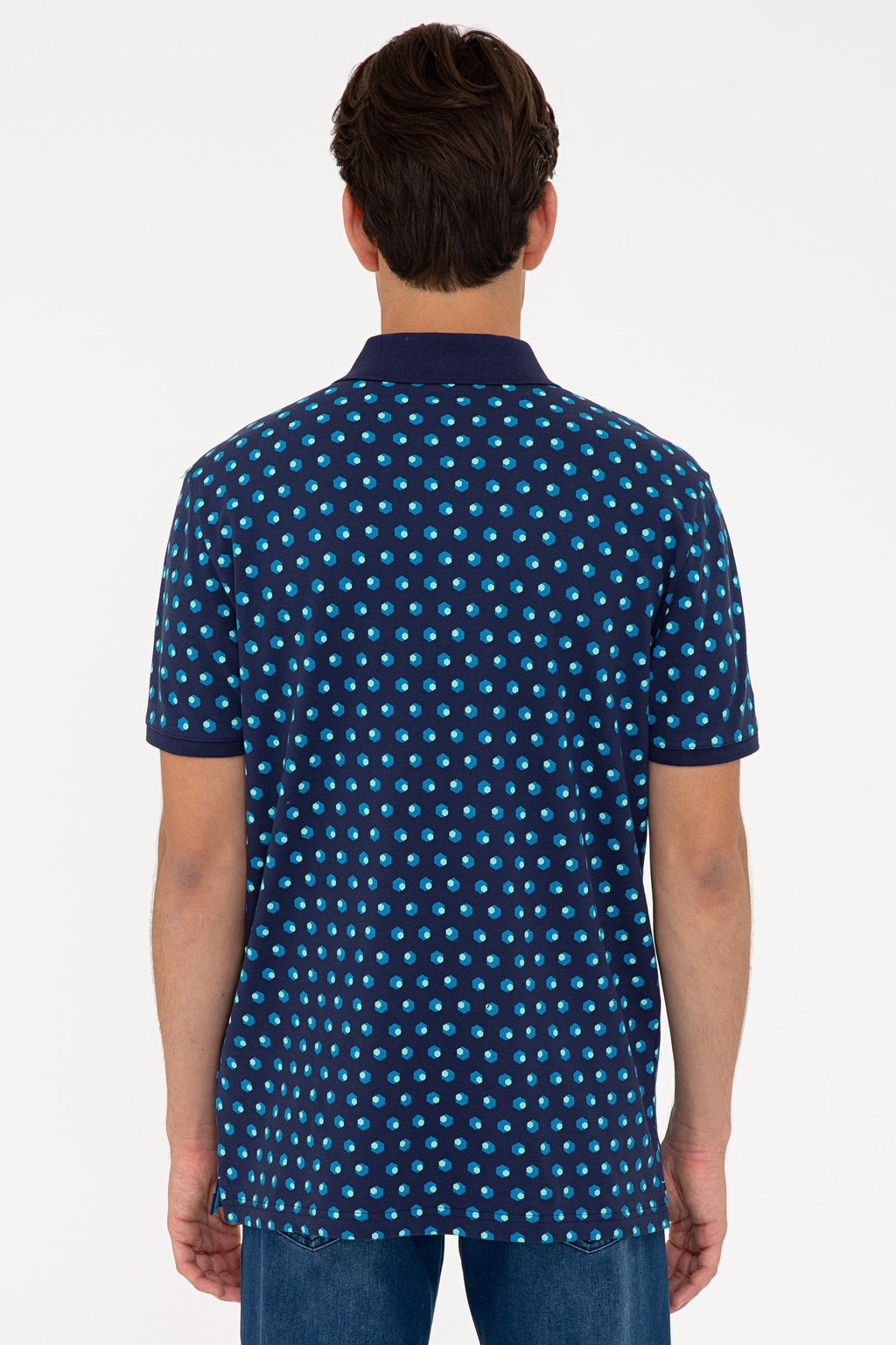 Мужская темно-синяя футболка с воротником-поло - U.s. polo assn фото 8