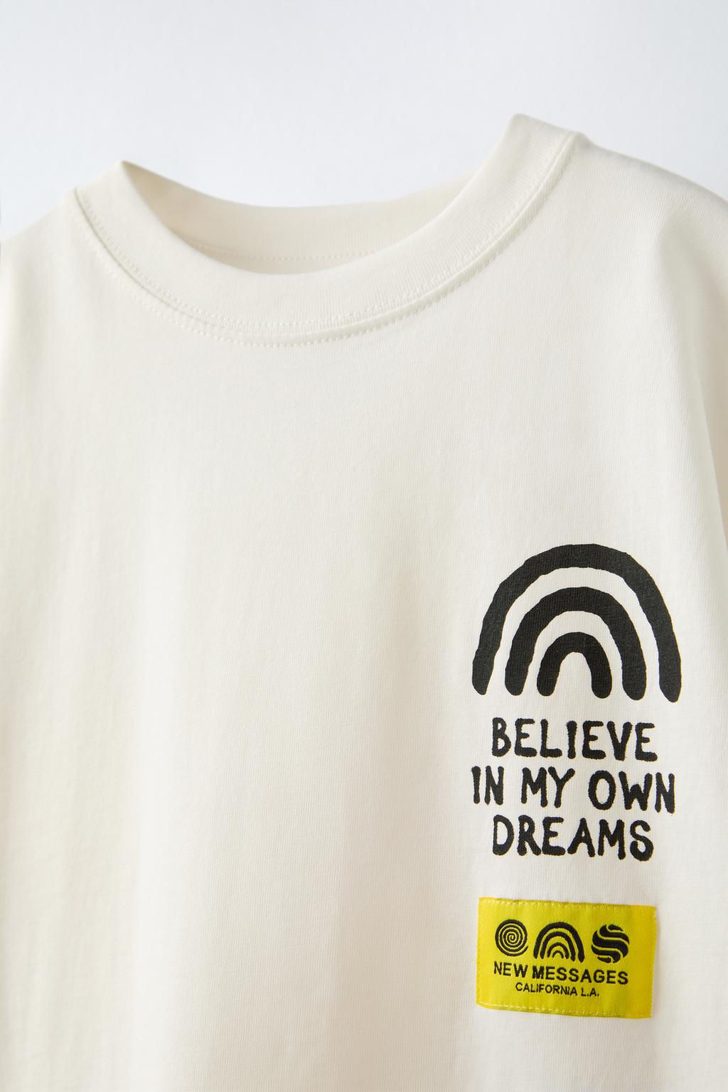 T-SHIRT WITH LABEL PRINT - Zara фото 3