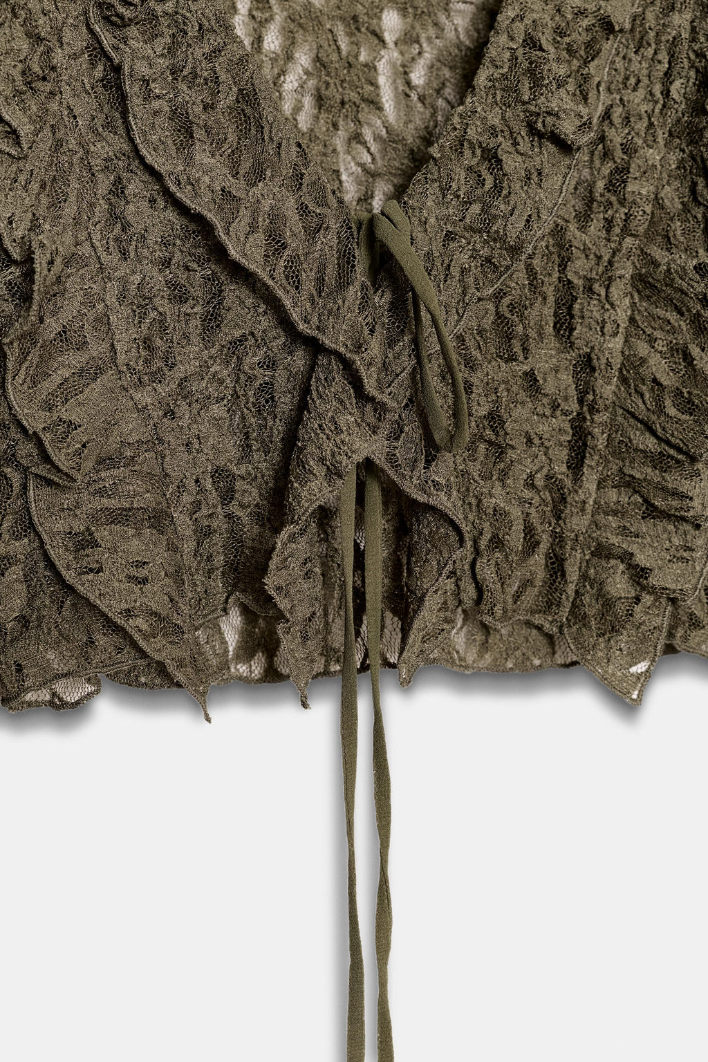 SHORT LACE JACKET WITH RUFFLES - Zara фото 6