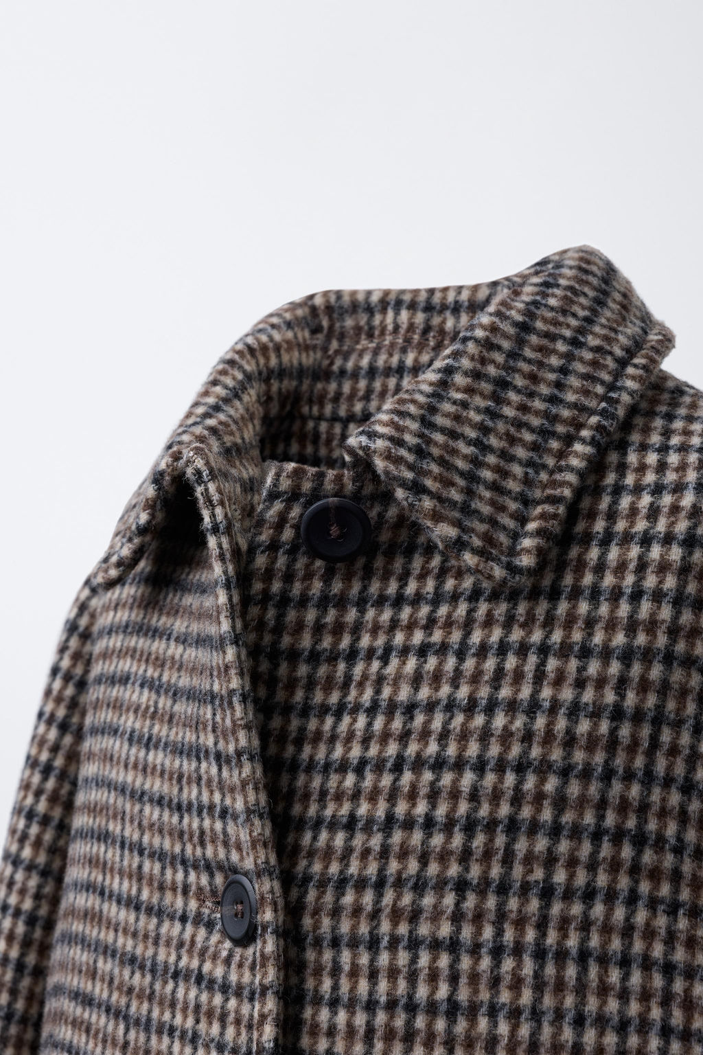 LONG CHECKED WOOL COAT - Zara фото 5