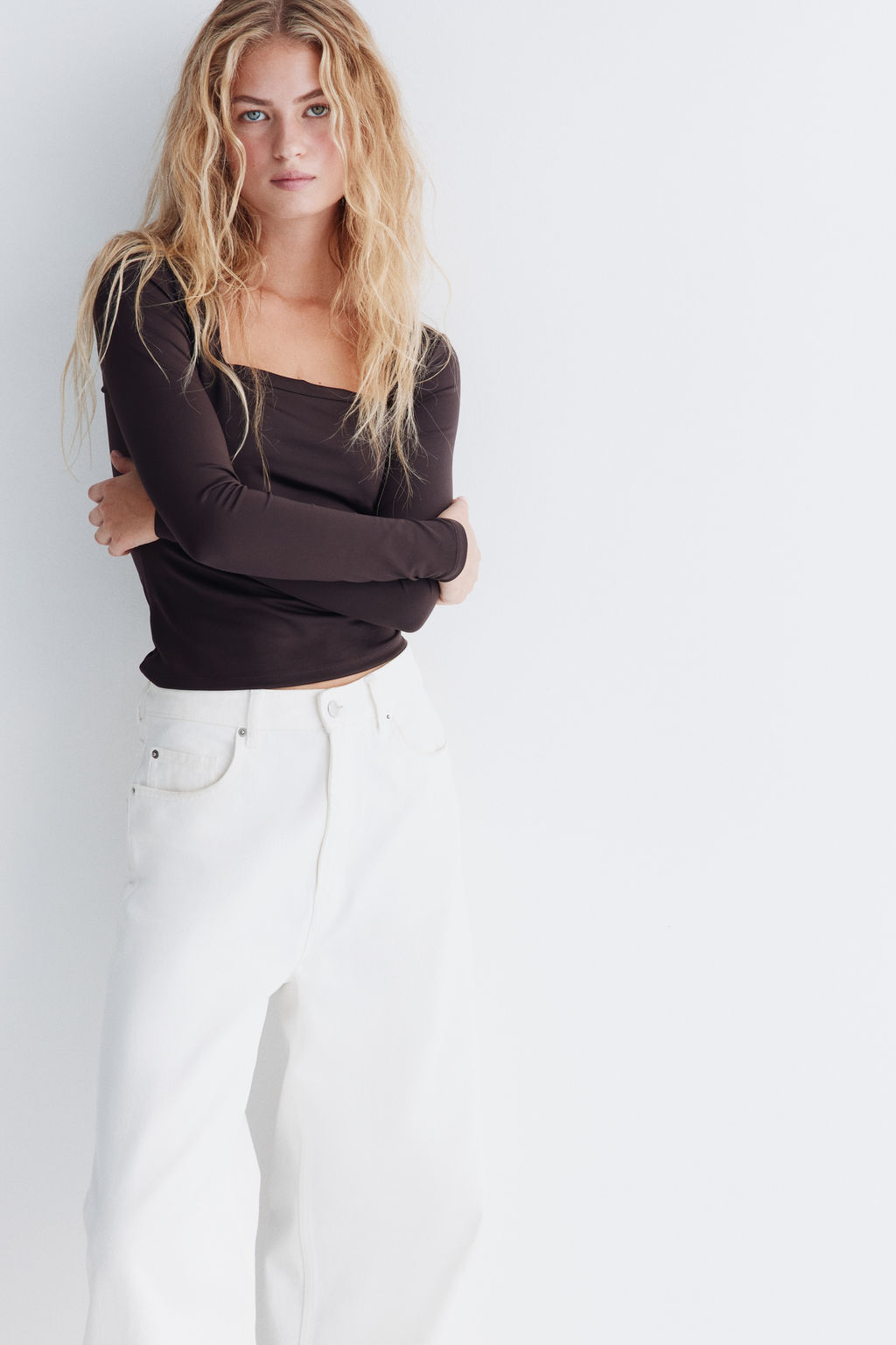 Top de manga larga en microfibra - H&m фото 10