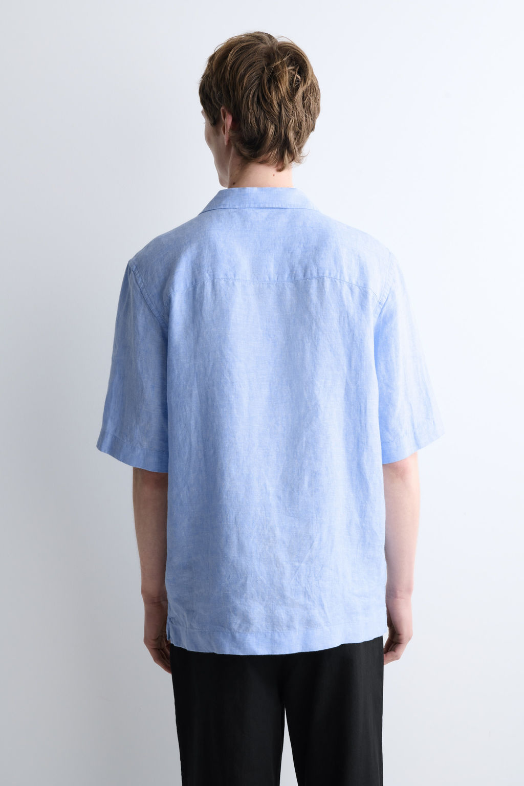 CAMISA DE MANGA CORTA DE LINO CON CUELLO ABIERTO - H&m фото 5
