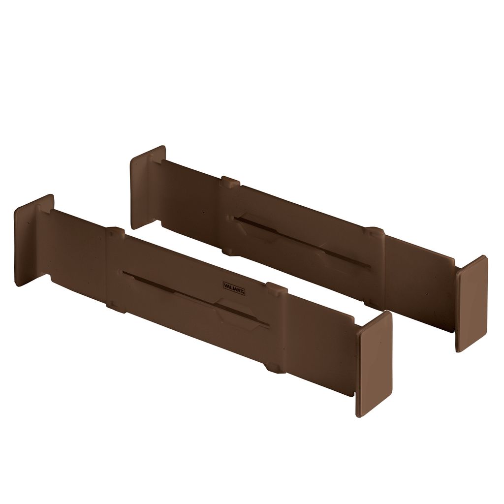 Разделители для ящиков раздвижные, набор 2 шт., 33x8.8 см, DRAWER ORGANIZER, коричневый, шт - Valiant фото 4