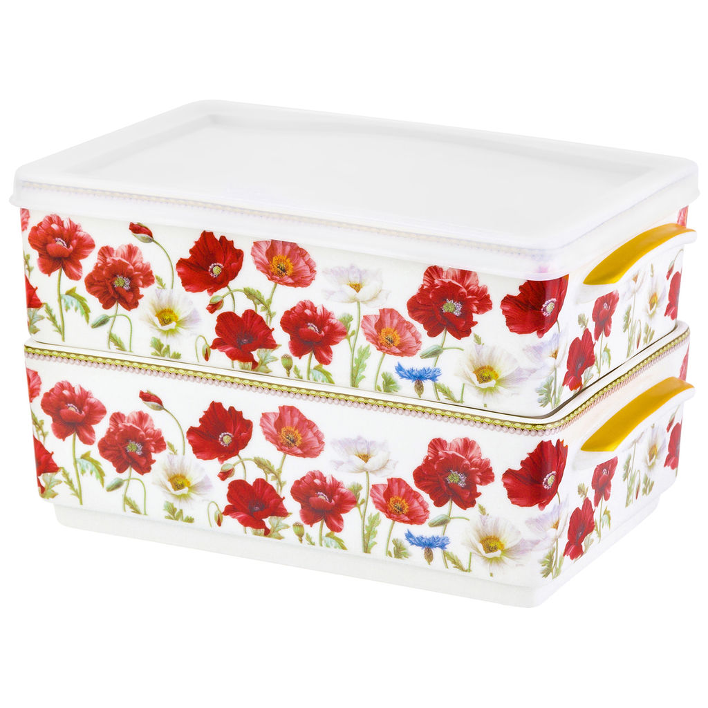 Набор 2 блюд д/холодца 700 мл 19*12*11,5 см "Маки"