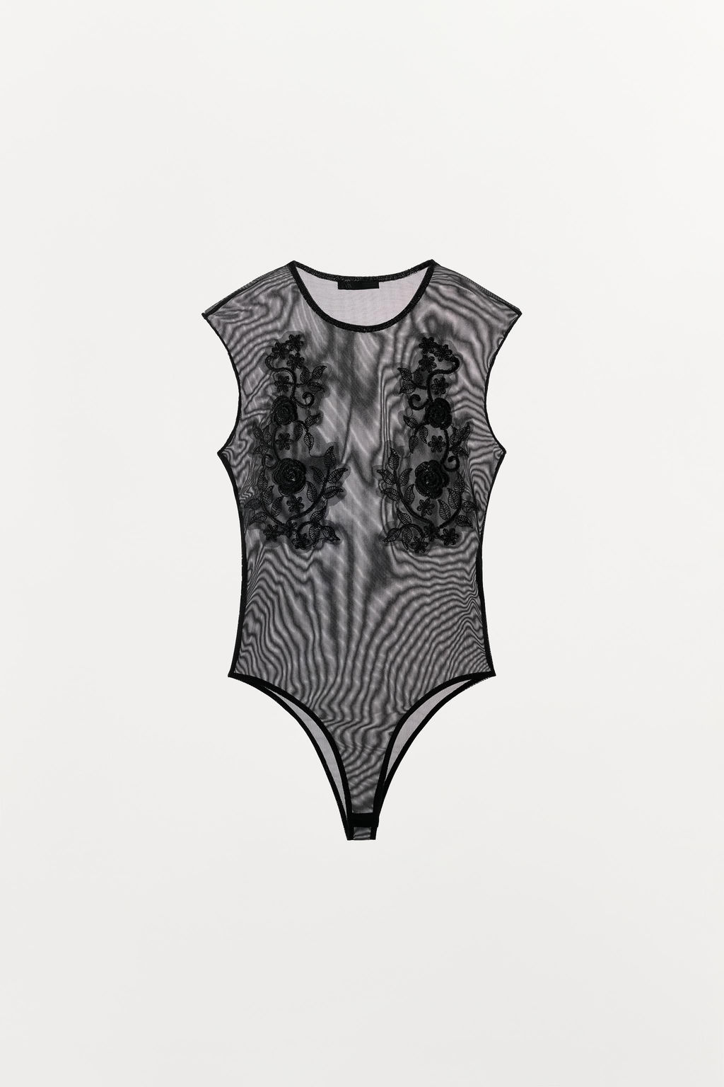 BODY TUL BORDADOS / Negro - Zara фото 4