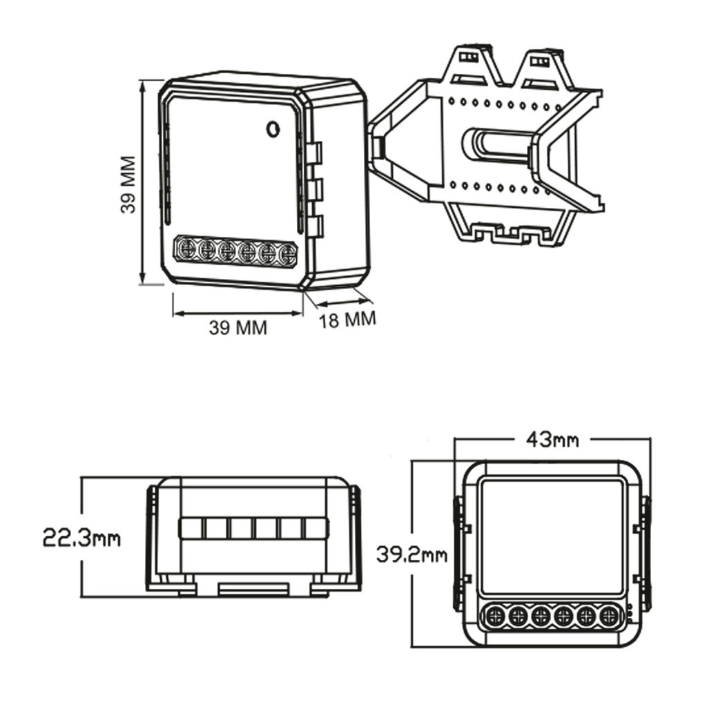 UCH-A302 2C/DIM/WF WHITE Умный диммер-выключатель Wi-Fi. 2 канала. 100-240В. 2*150Вт. Встраиваемый. Голосовое управление+приложение UnielSmart. TM Uniel