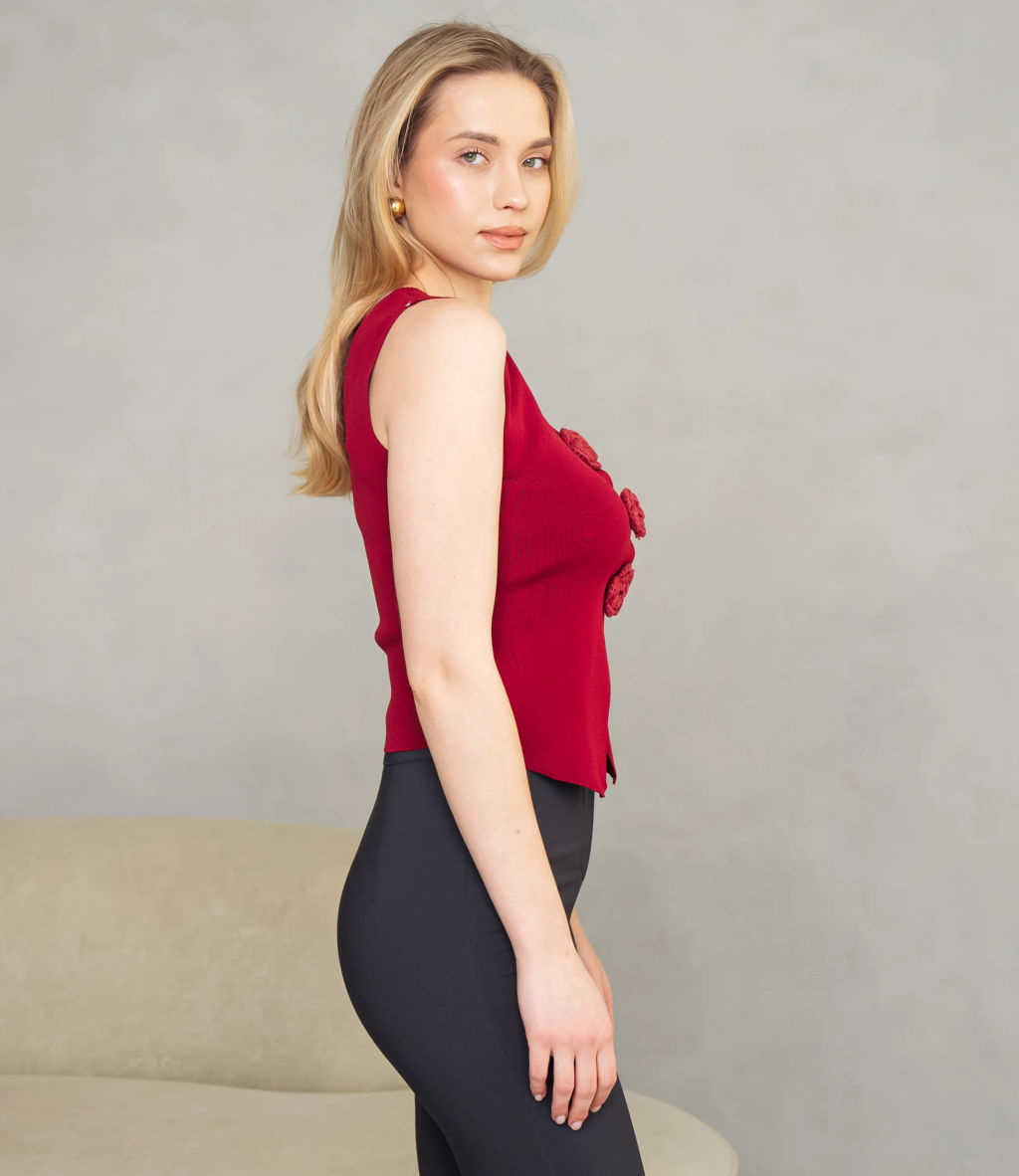 Жилет #КТ31030, бордовый