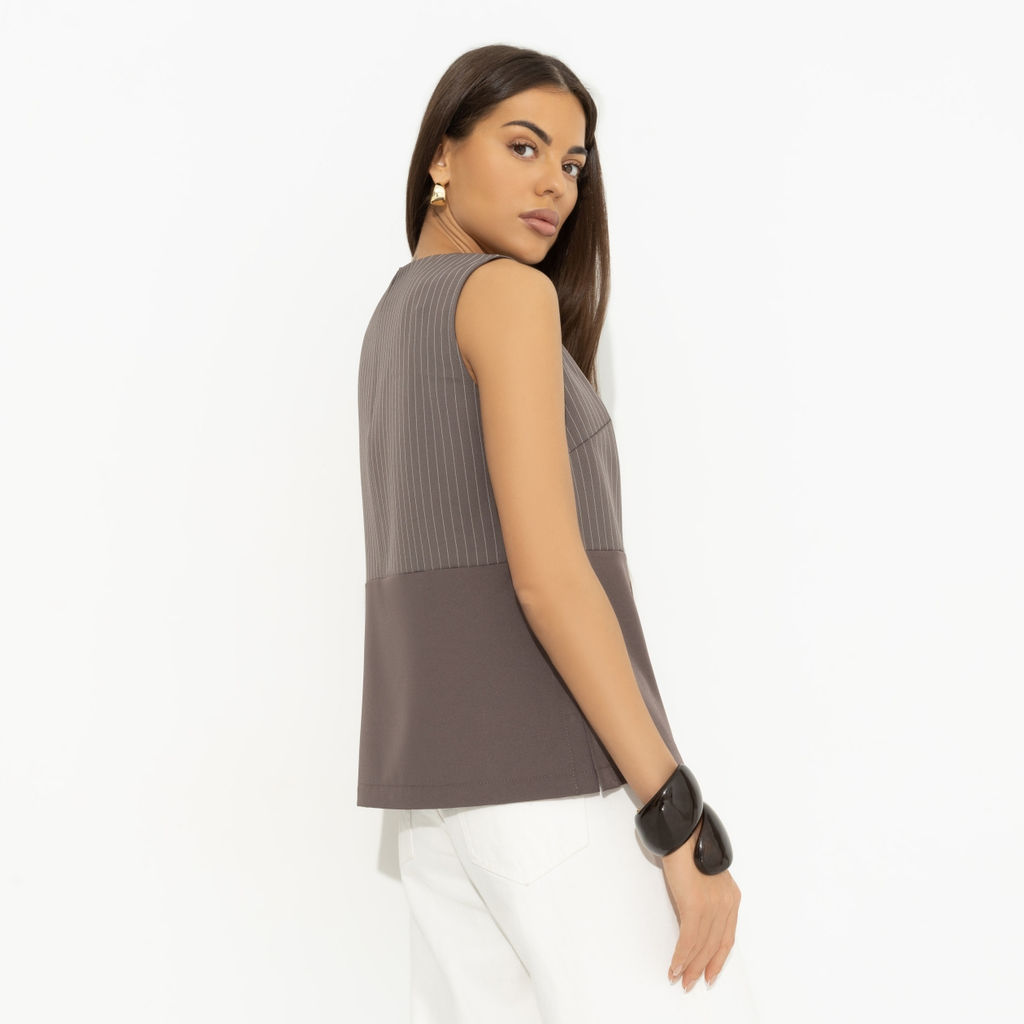 Блуза свободной посадки, Кейт Мосс отдыхает (brown) - Charutti фото 5