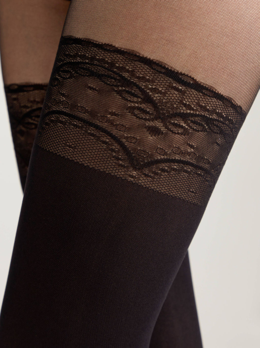 Колготки фантазийные CONTE Колготки с имитацией ажурных чулок DELIGHT nero - Conte elegant фото 3