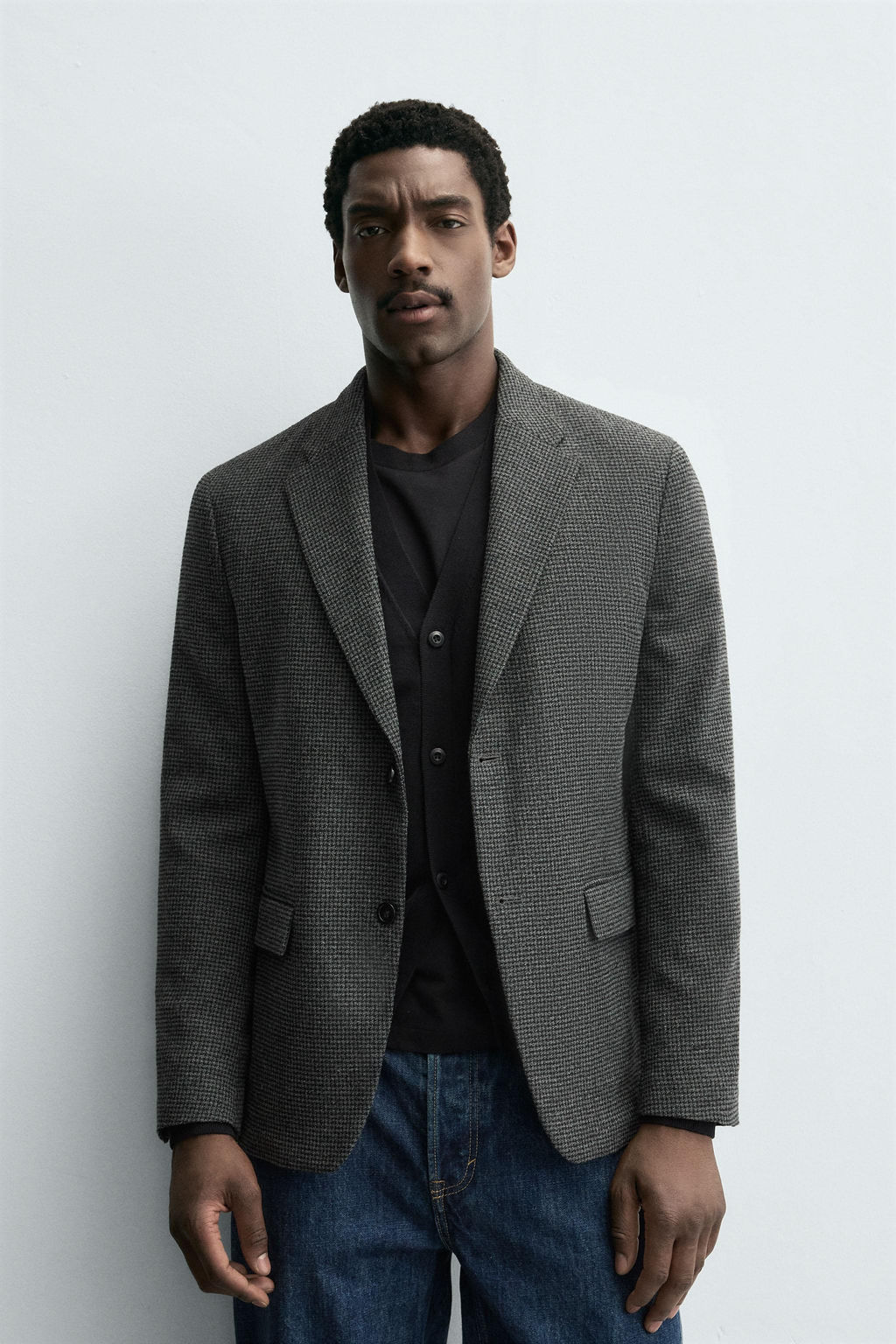 HOUNDSTOOTH TEXTURED BLAZER - Zara фото 2