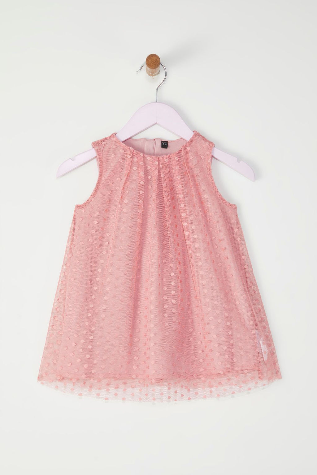 Pudra K?z Bebek Dokulu Bayraml?k Pileli Astarl? Orme Elbise TKDSS25EL00081