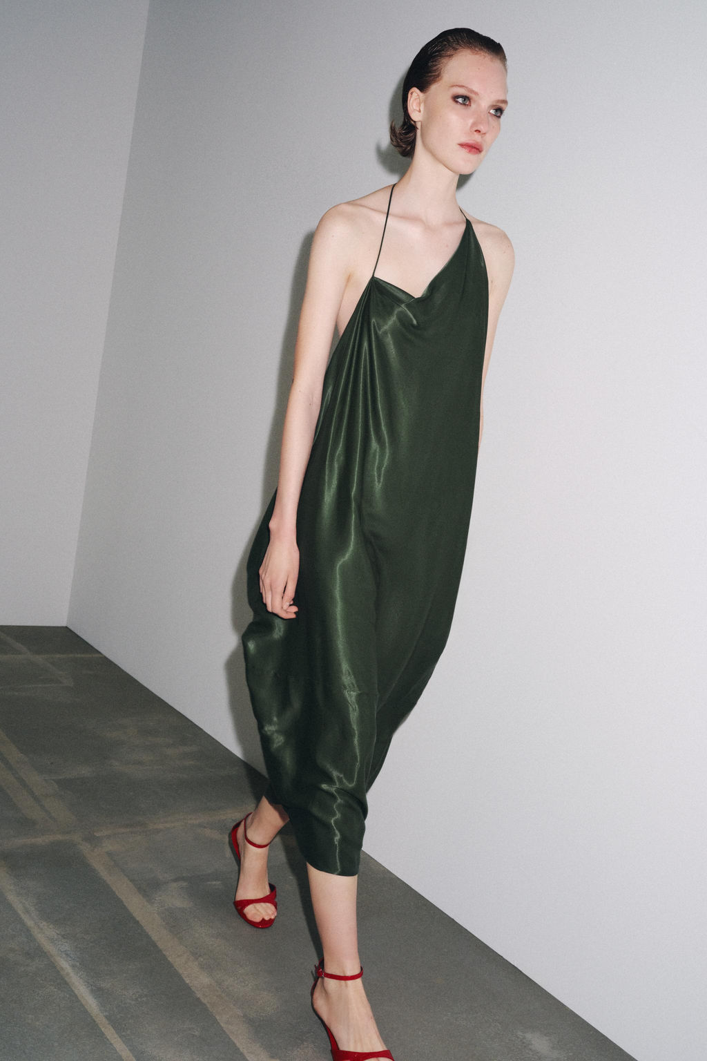 ZW COLLECTION ASYMMETRIC SATIN DRESS - Zara фото 12