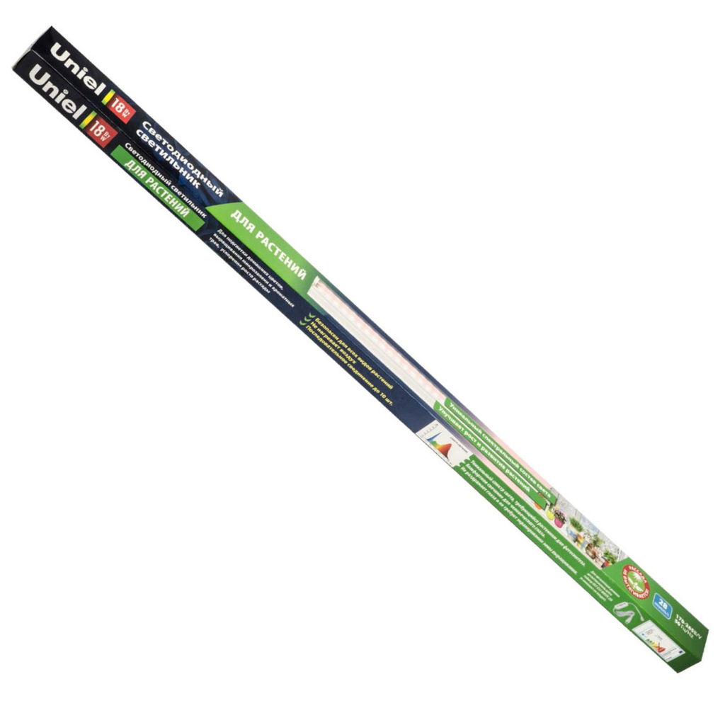 ULI-P12-18W/SPLE IP40 WHITE Светильник для растений светодиодный линейный, 560мм, выкл. на корпусе. Спектр для фотосинтеза. TM Uniel