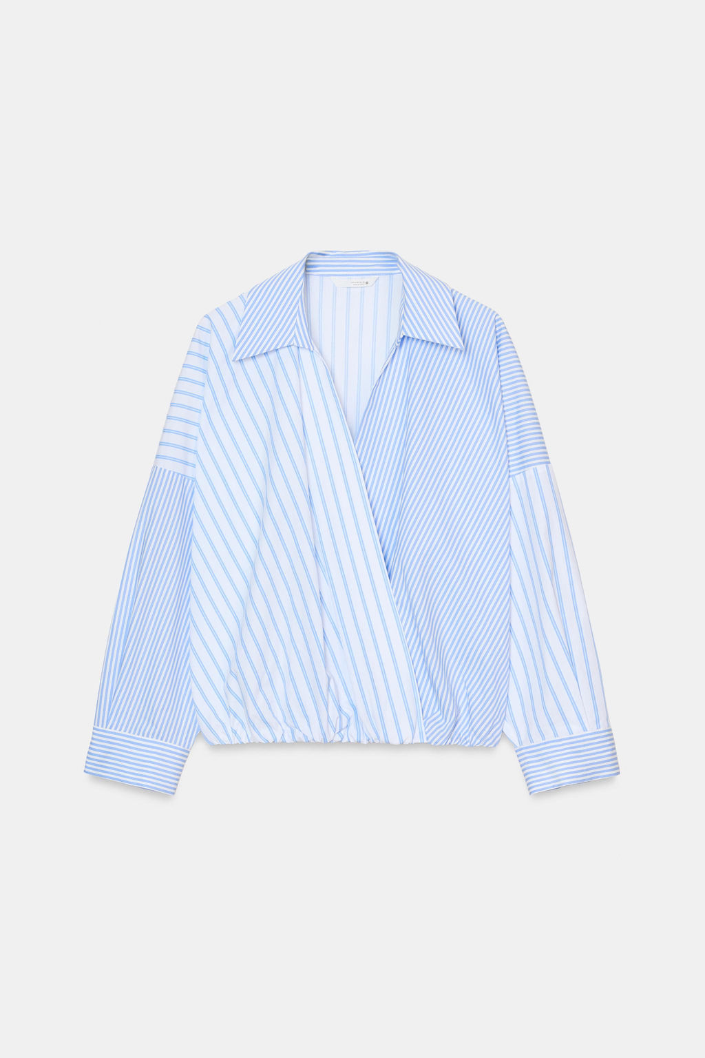 STRIPED PATCHWORK POPLIN SHIRT - Zara фото 6