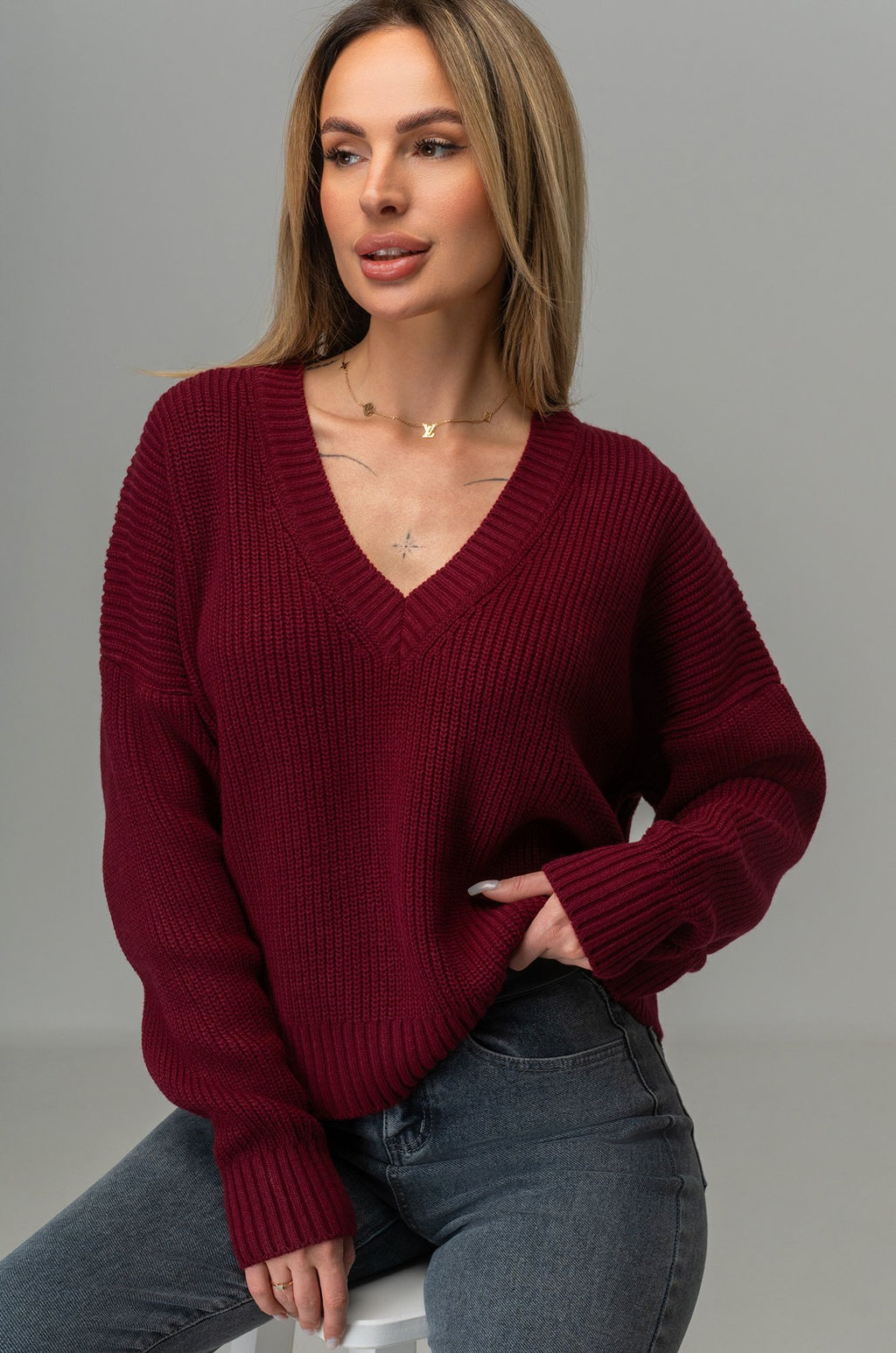 Женский вязаный джемпер оверсайз Happyfox - Happy fox фото 6