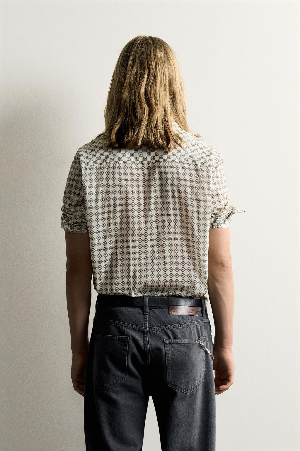 CAMISA RELAXED FIT ESTAMPADO GEOM?TRICO / Piedra - Zara фото 3