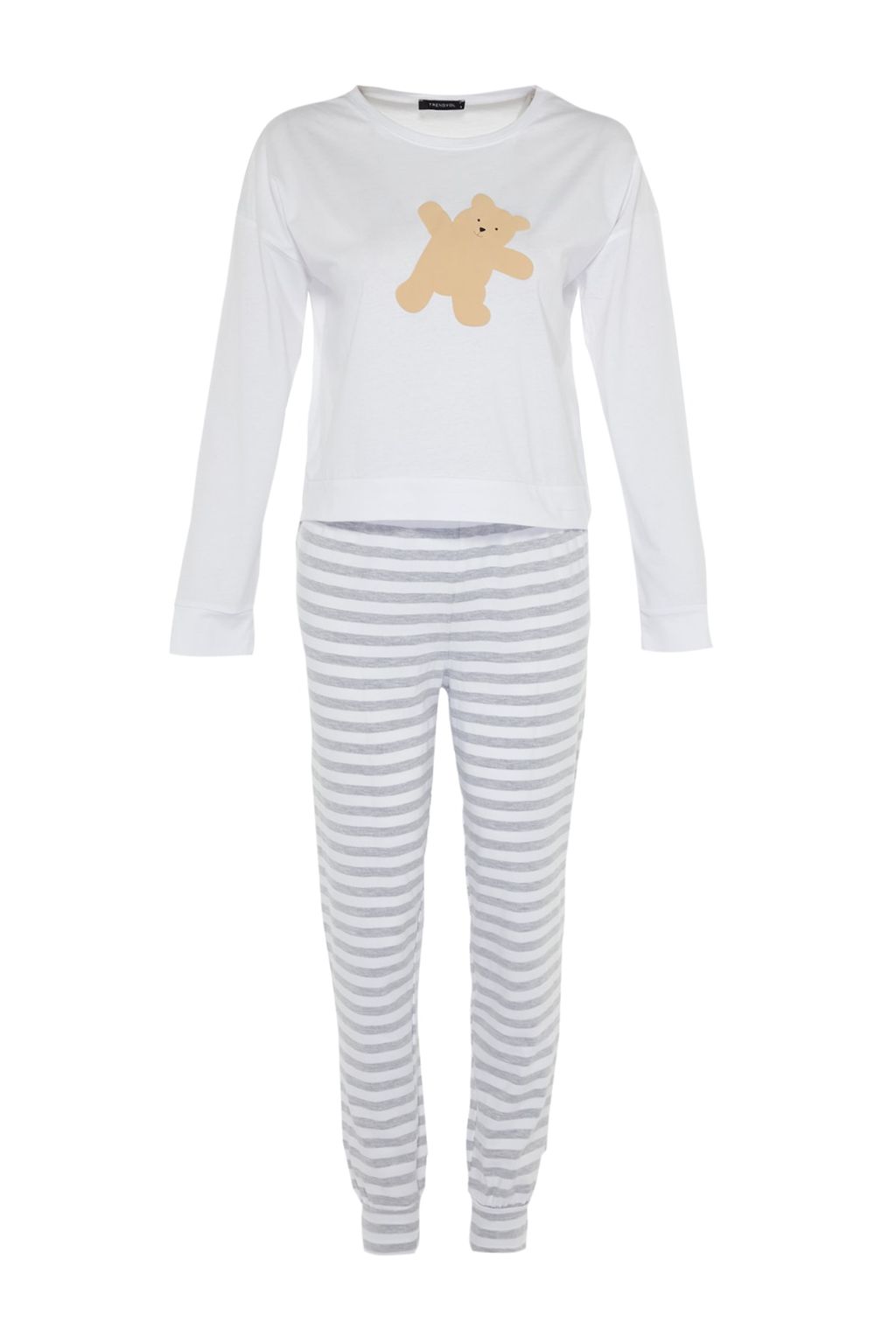 Trendyolmilla Lacivert %100 Pamuklu Ay?c?kl? Orme Pijama Tak?m? THMAW21PT0302  фото 6