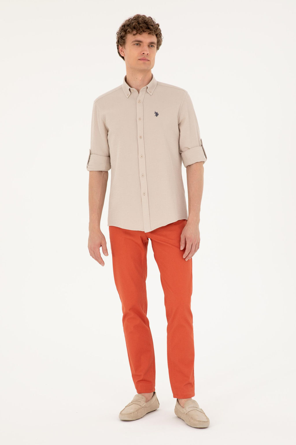 U. S. Polo Assn / Мужская рубашка с длинным рукавом Stone - U.s. polo assn фото 4