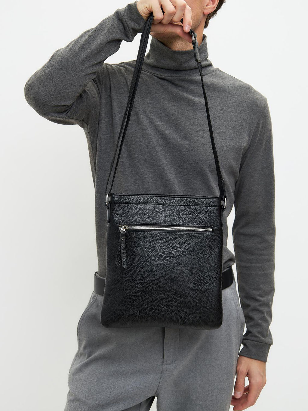 Мужская кожаная сумка Richet 1603LN 831 Черный