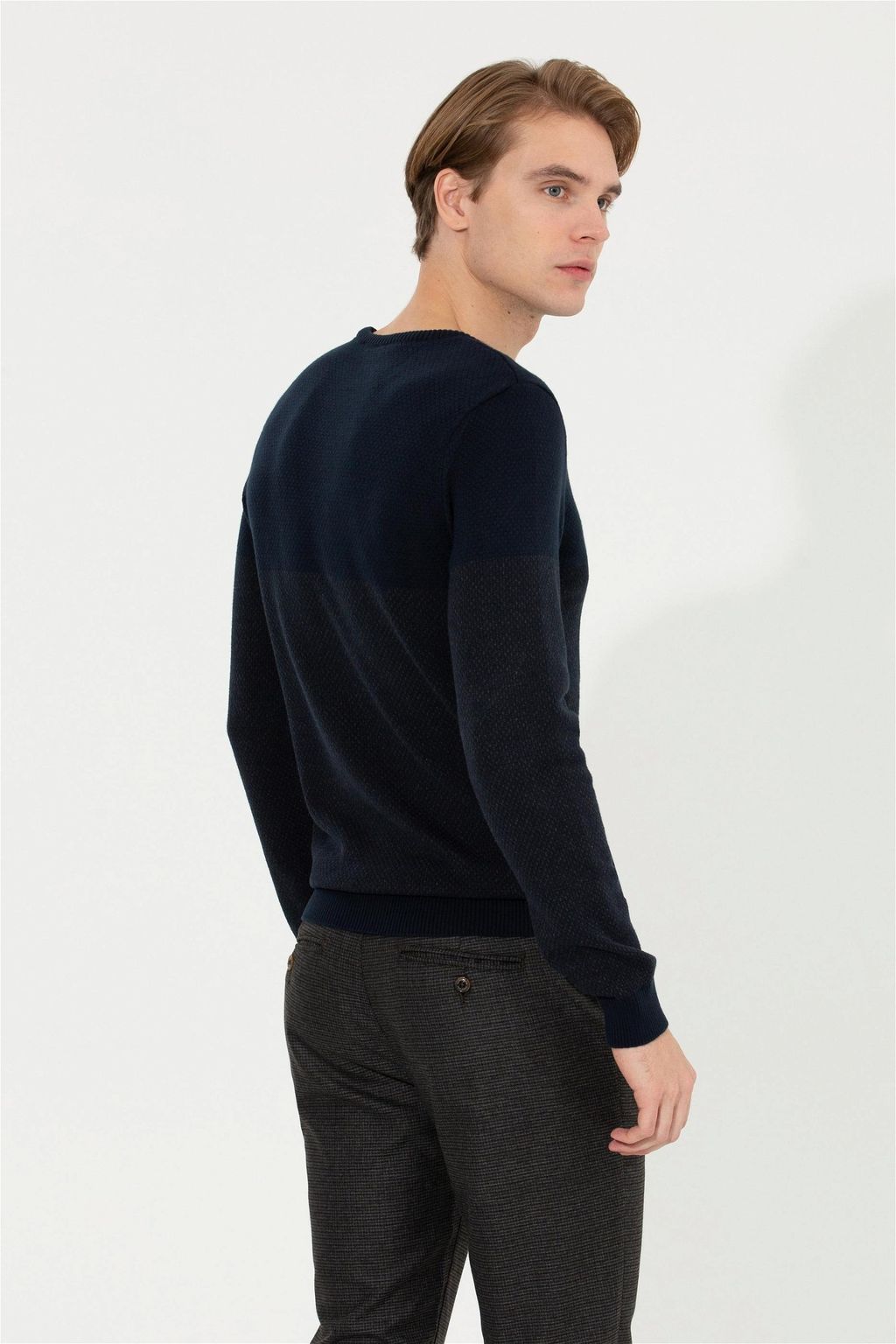 Мужской темно-синий вязаный свитер - U.s. polo assn фото 5