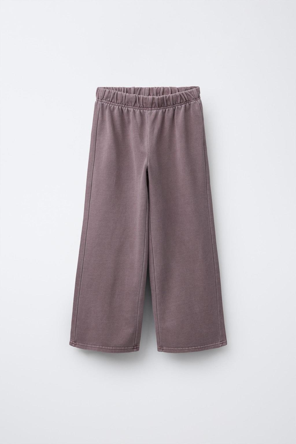 WASHED-EFFECT WIDE-LEG TROUSERS