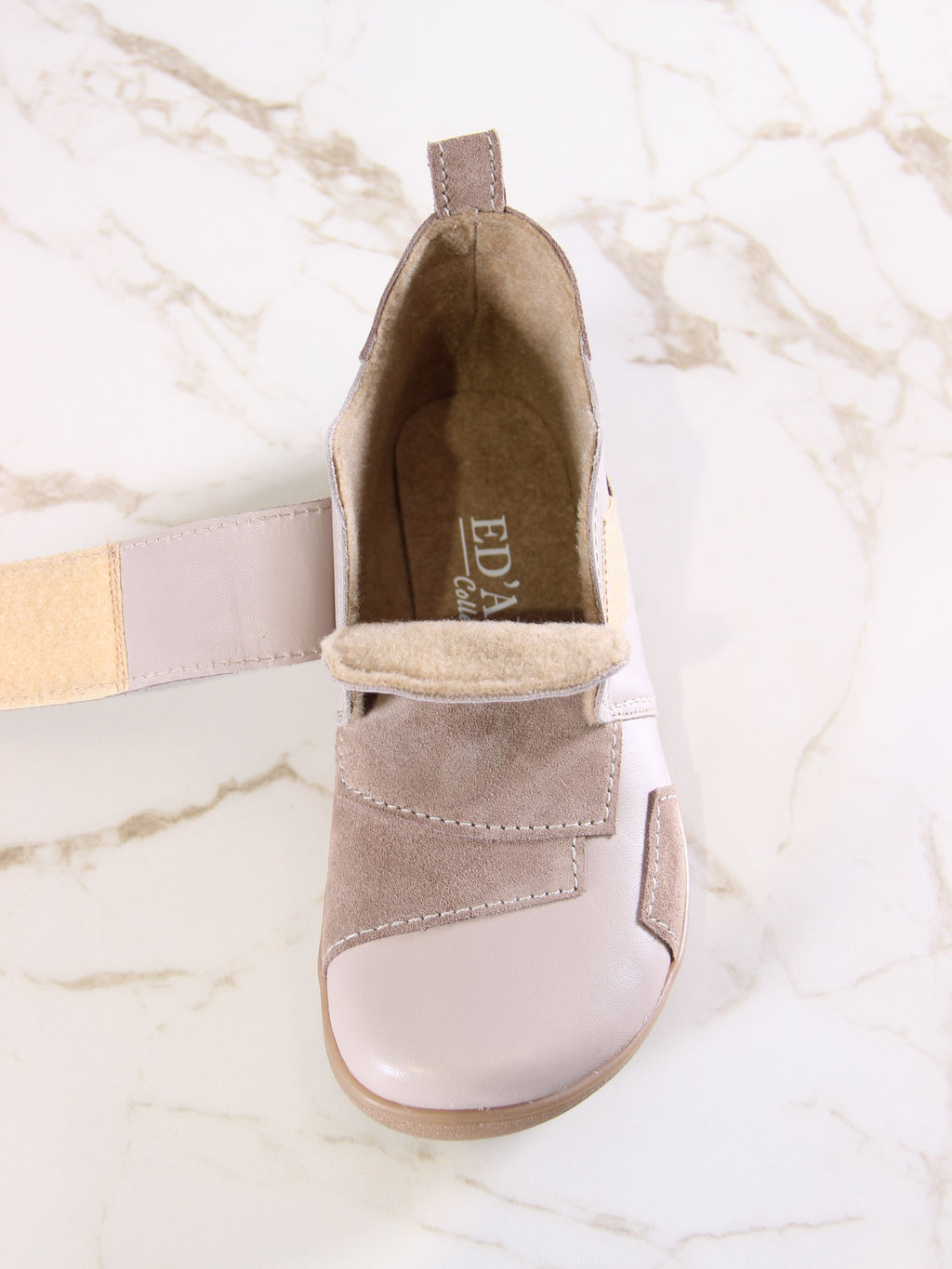 Босоногие ботинки EDART 206.NATAbr.Визон+капучино замша/шерсть