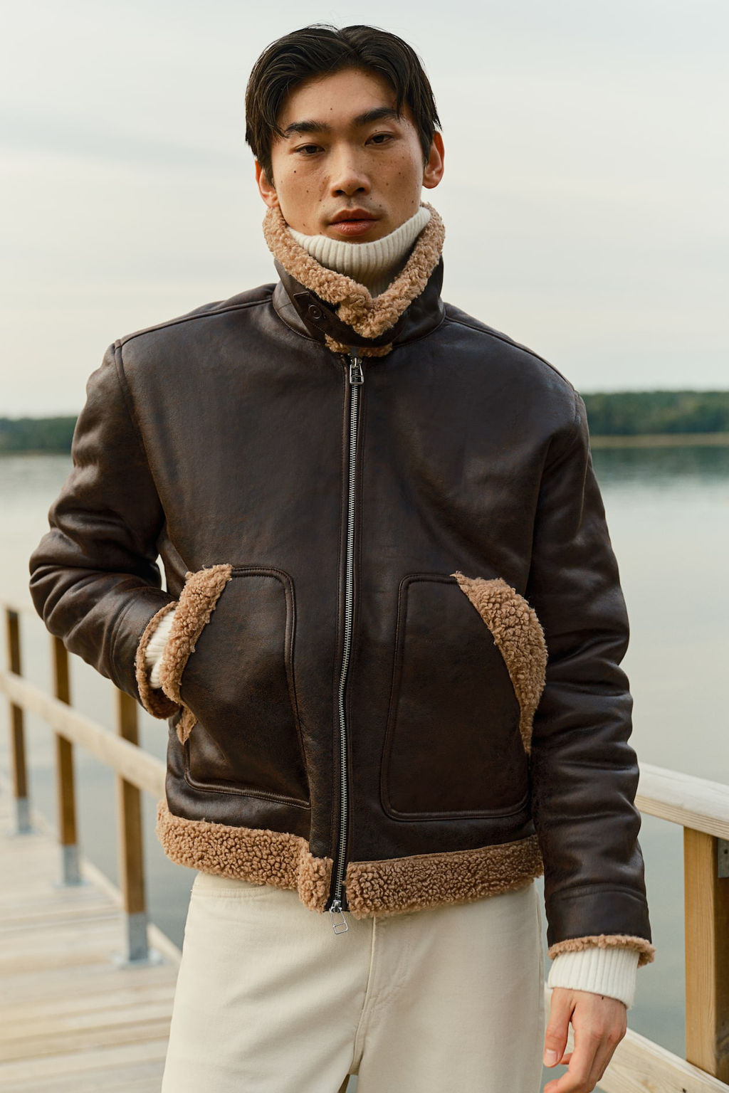 Cazadora con ribete de borreguito Regular Fit - H&m фото 3