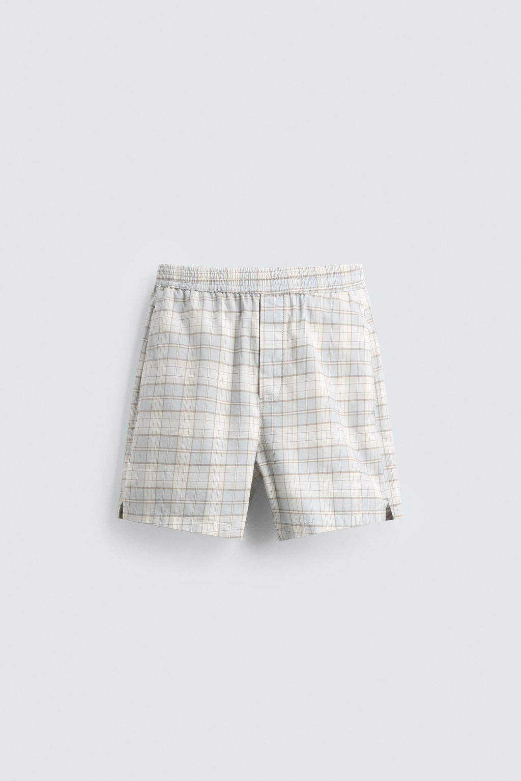 BERMUDA REGULAR FIT CUADROS / Celeste